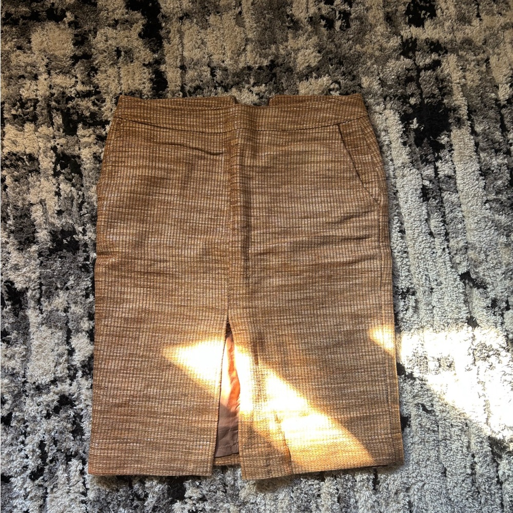 Bill Blass Textured Brown Pencil Skirt